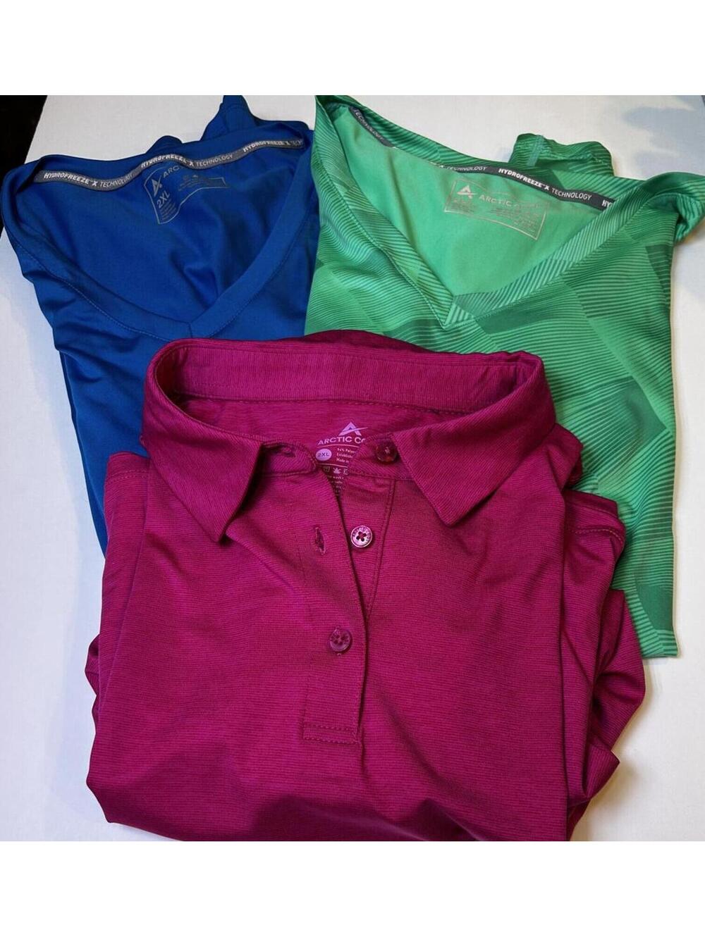 3 Woman's Arctic Cool Hydrofreeze Technology Performance T-Shirts Size 2XL